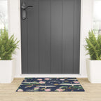 Japanese Crane Tropical Exotic Flower Pattern Welcome Mat Gallery Image 3