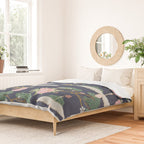 Japanese Crane Tropical Exotic Flower Pattern Duvet Cover Gallery Image 2