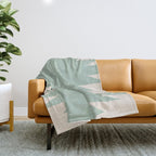 Geometric Southwestern Minimalism - Neutral Sage Green Throw Blanket Gallery Image 1