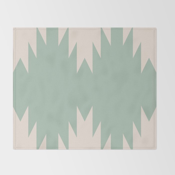 Geometric Southwestern Minimalism - Neutral Sage Green Throw Blanket Gallery Image 2