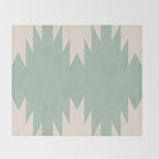 Geometric Southwestern Minimalism - Neutral Sage Green Throw Blanket Gallery Image 2