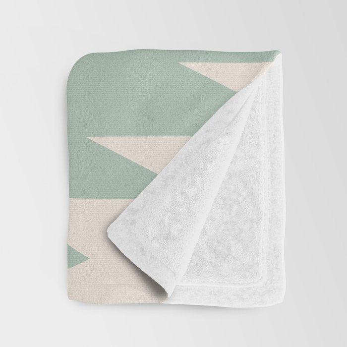 Geometric Southwestern Minimalism - Neutral Sage Green Throw Blanket Gallery Image 3