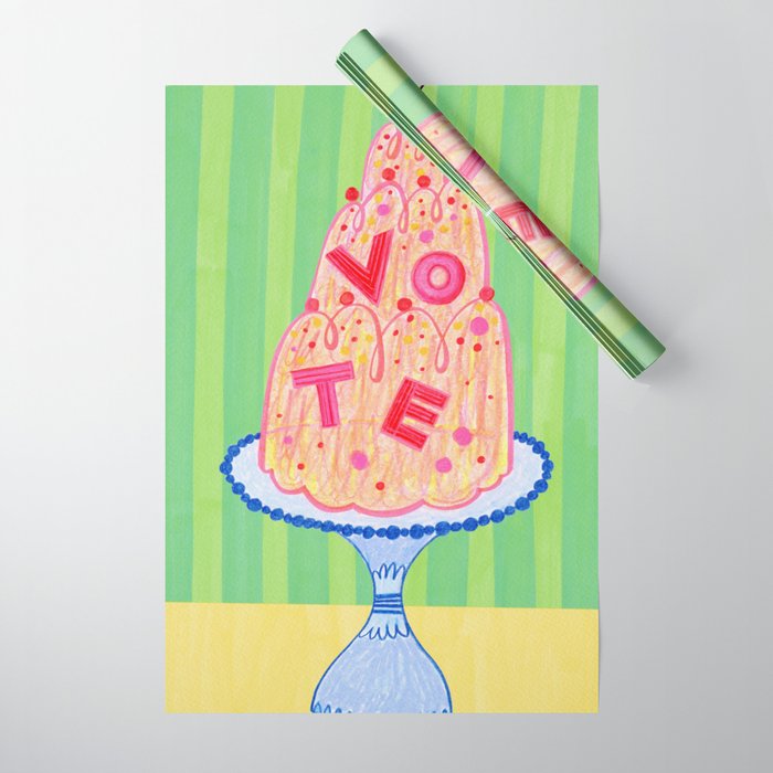 Mold the Future & Vote in Lime Green Wrapping Paper Gallery Image 1