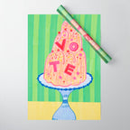 Mold the Future & Vote in Lime Green Wrapping Paper Gallery Image 1