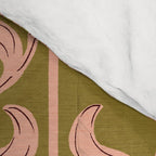 Hand-Drawn Pink And Olive Green Botanical Floral Pattern Comforter Gallery Image 4