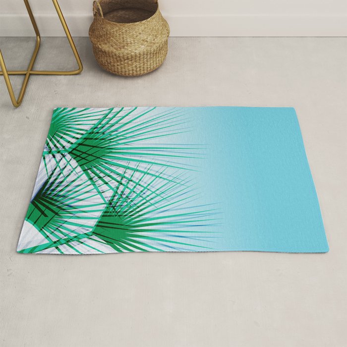 Airhead - memphis throwback retro vintage ombre blue palm springs socal california dreamer pop art Rug Gallery Image 1