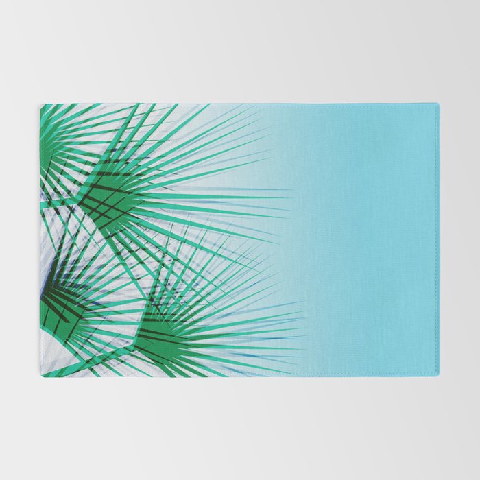 Airhead - memphis throwback retro vintage ombre blue palm springs socal california dreamer pop art Rug Gallery Image 2