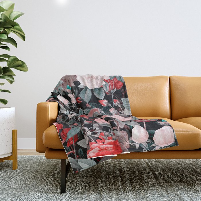 Botanic Floral Throw Blanket Gallery Image 1