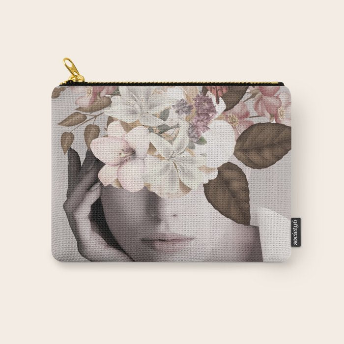 WOMAN WITH FLOWERS 19 Carry All Pouch Gallery Image 1