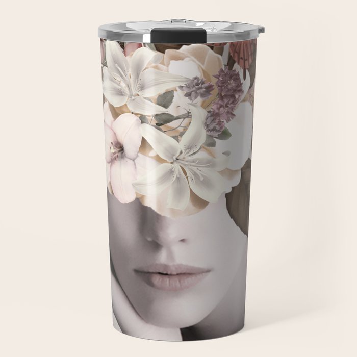WOMAN WITH FLOWERS 19 Travel Mug Gallery Image 1