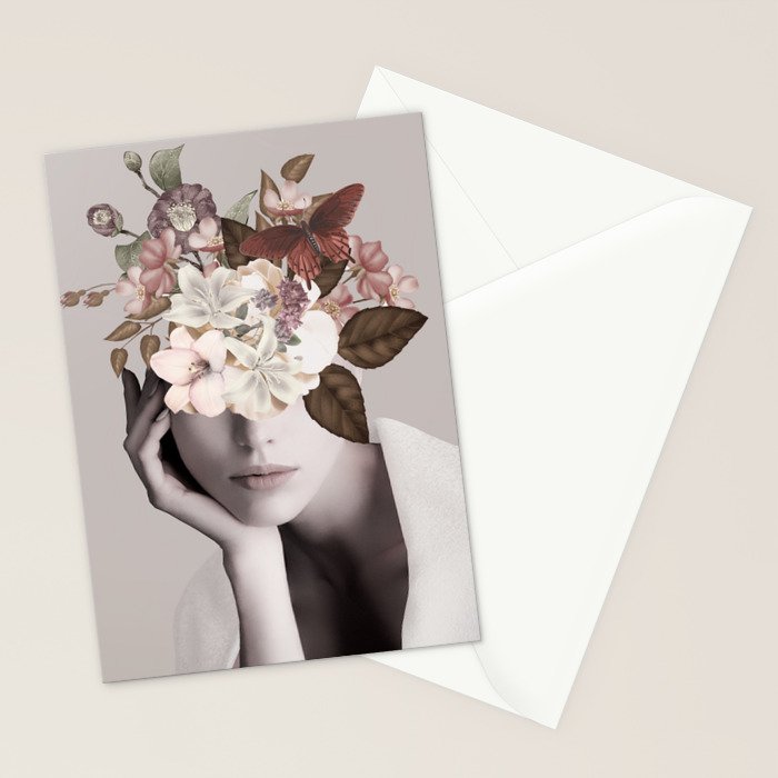 WOMAN WITH FLOWERS 19 Stationery Card Gallery Image 2
