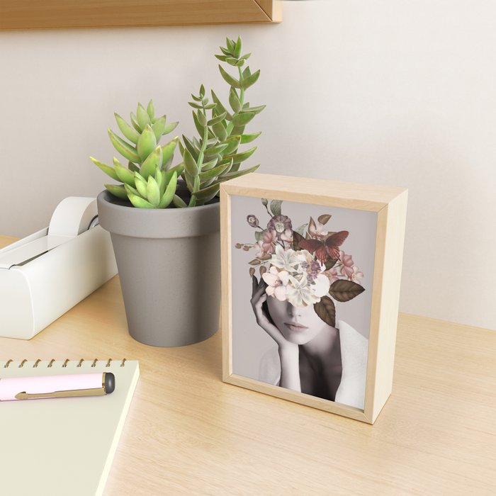 WOMAN WITH FLOWERS 19 Mini Art Print Gallery Image 2