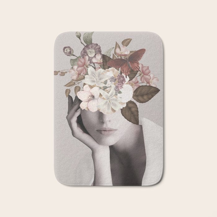 WOMAN WITH FLOWERS 19 Bath Mat Gallery Image 1