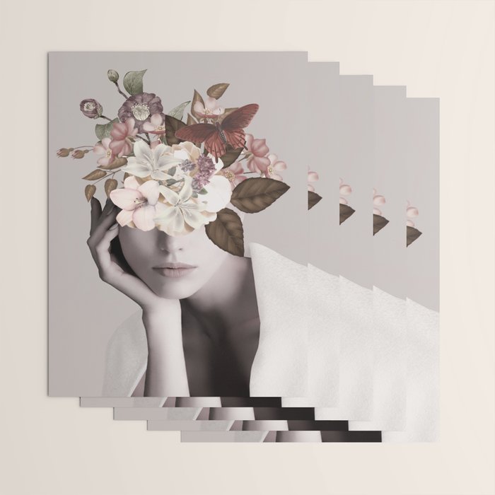 WOMAN WITH FLOWERS 19 Wrapping Paper Gallery Image 3