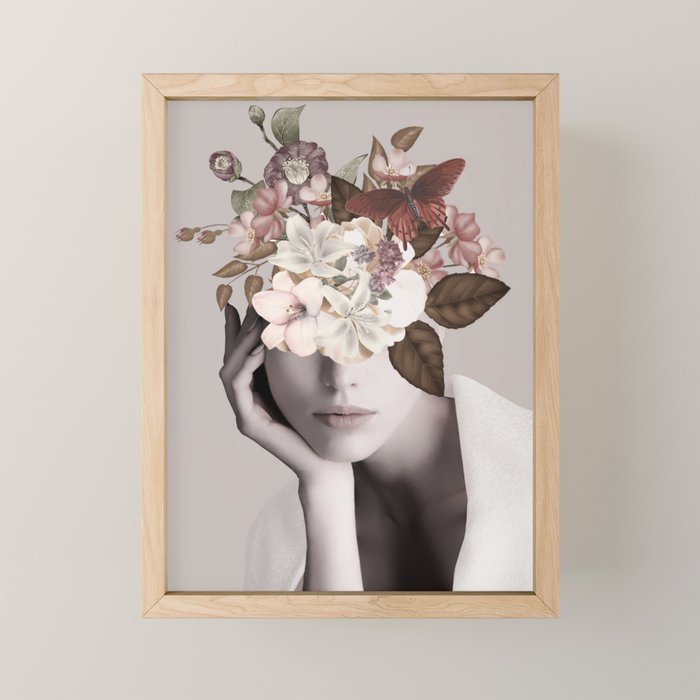 WOMAN WITH FLOWERS 19 Mini Art Print Gallery Image 1