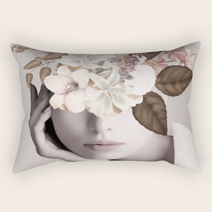 WOMAN WITH FLOWERS 19 Rectangular Pillow Gallery Image 1