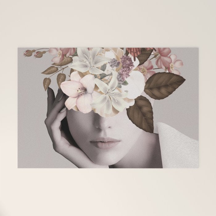 WOMAN WITH FLOWERS 19 Welcome Mat Gallery Image 1