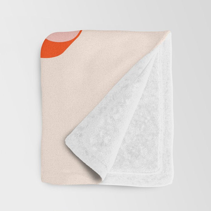 This is Where the Fun Stuff Happens typography print in peach and red Throw Blanket Gallery Image 3