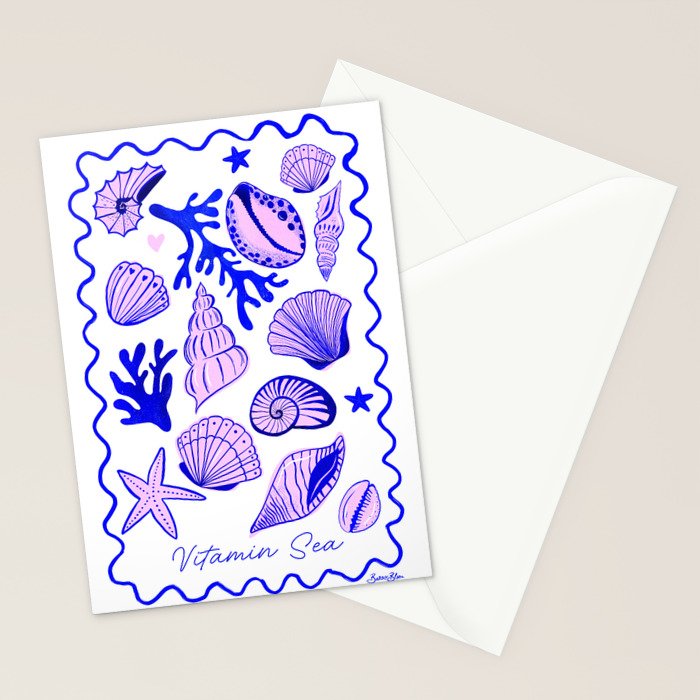 Vitamin Sea - Shells on the Beach Stationery Card Gallery Image 2
