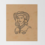 Cowgirl in Dusty Brown Throw Blanket Gallery Image 2