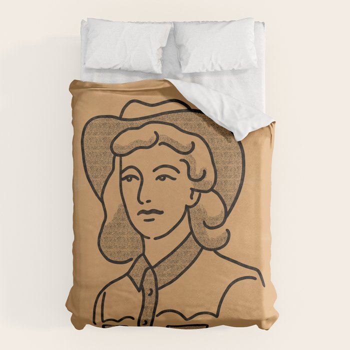 Cowgirl in Dusty Brown Duvet Cover Gallery Image 6