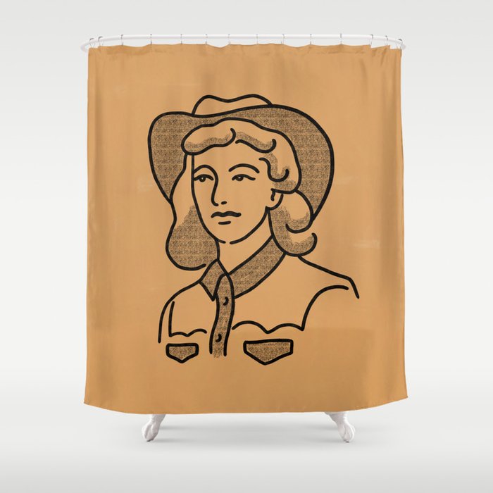Cowgirl in Dusty Brown Shower Curtain Gallery Image 1