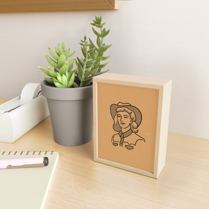 Cowgirl in Dusty Brown Mini Art Print Gallery Image 2