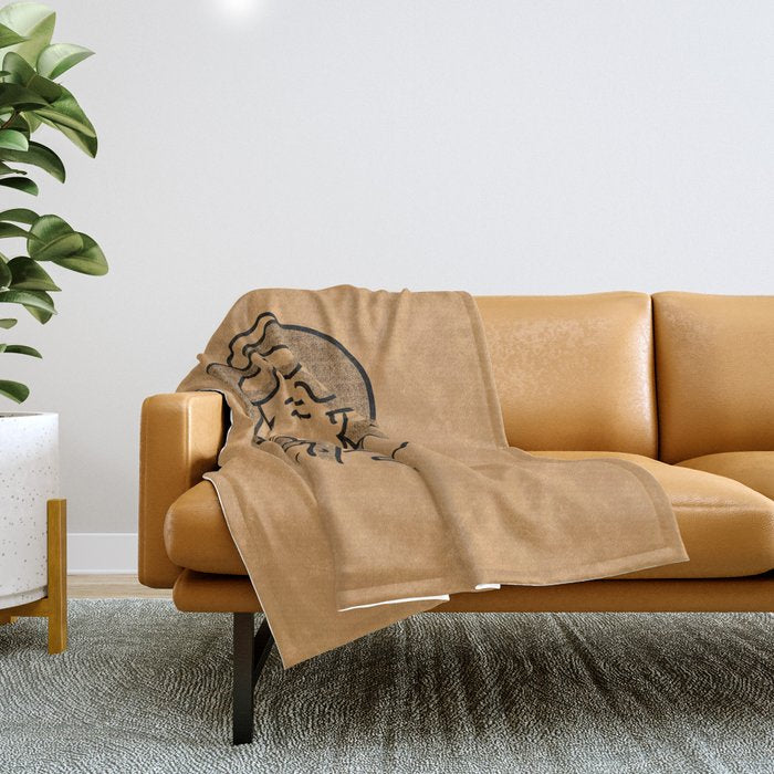 Cowgirl in Dusty Brown Throw Blanket Gallery Image 1