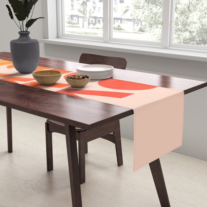Abstraction_LOVE_SUNSET_Minimalism_001 Table Runner Gallery Image 2
