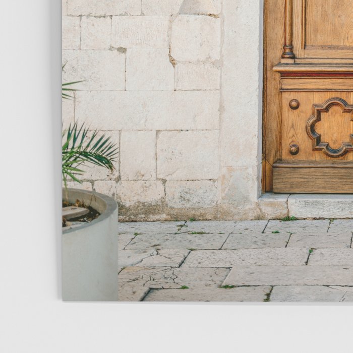 The wooden door of Sibenik Croatia | Fine art travel front door photography print | Pastel tones Poster Gallery Image 3