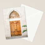 The wooden door of Sibenik Croatia | Fine art travel front door photography print | Pastel tones Stationery Card Gallery Image 2