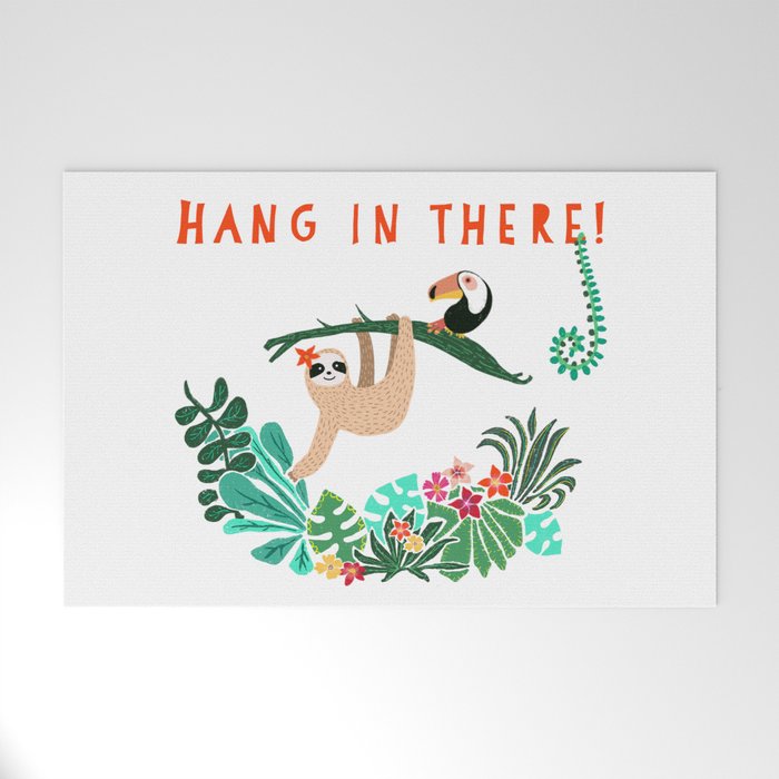 Hang in there! - Sloth Welcome Mat Gallery Image 1