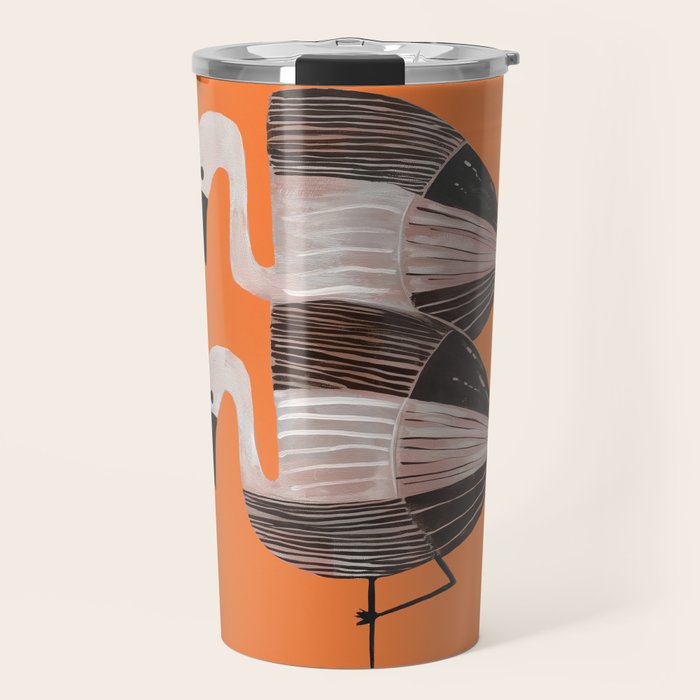 Tangerine Flamingos Travel Mug Gallery Image 1