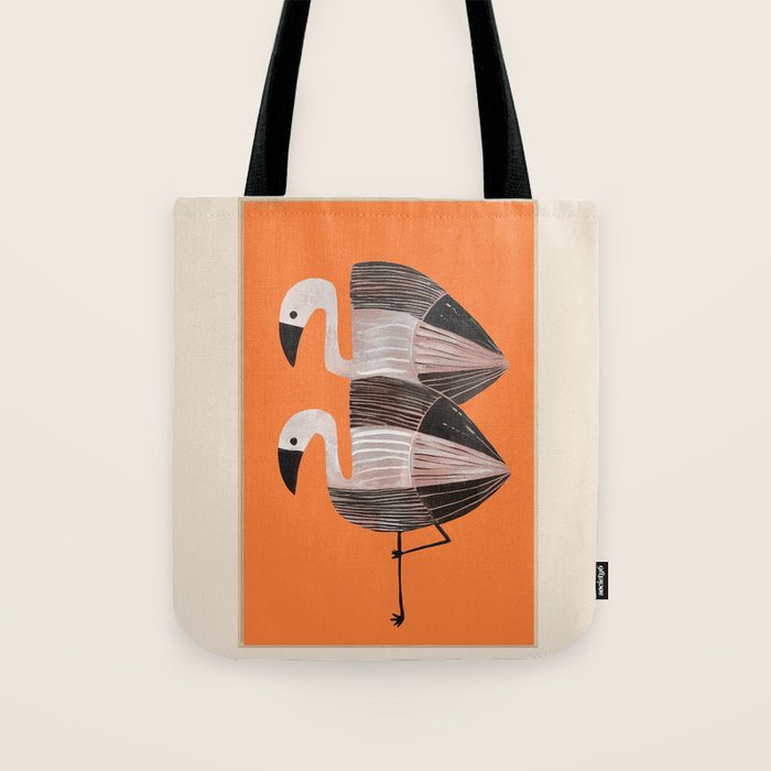 Tangerine Flamingos Tote Bag Gallery Image 1