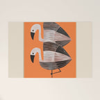 Tangerine Flamingos Welcome Mat Gallery Image 1