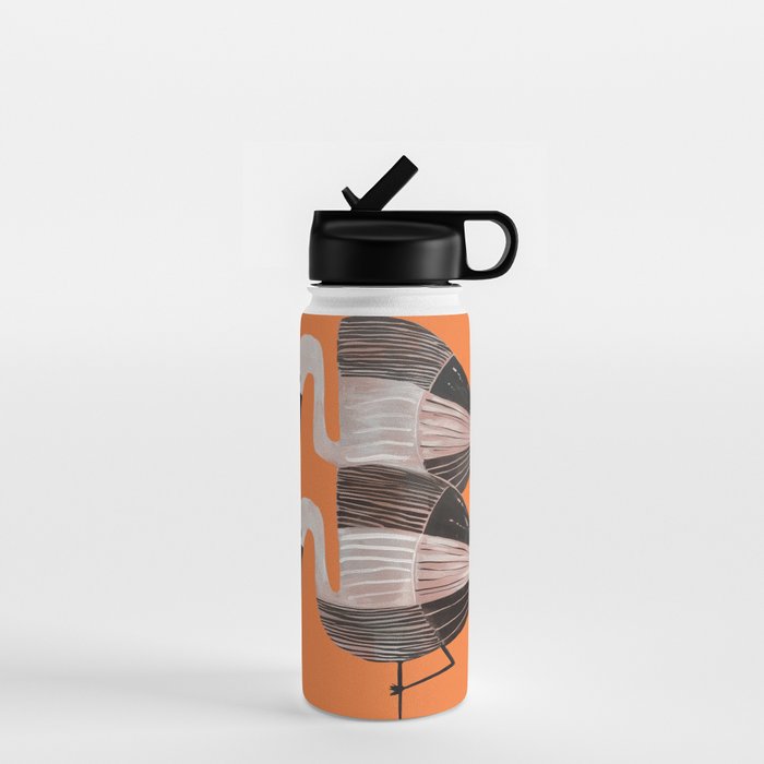 Tangerine Flamingos Water Bottle Gallery Image 1
