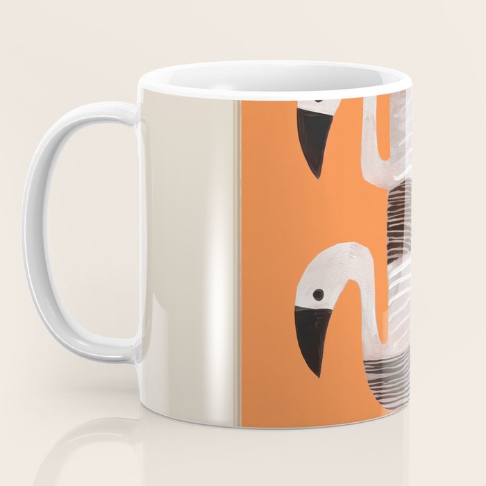 Tangerine Flamingos Coffee Mug Gallery Image 3