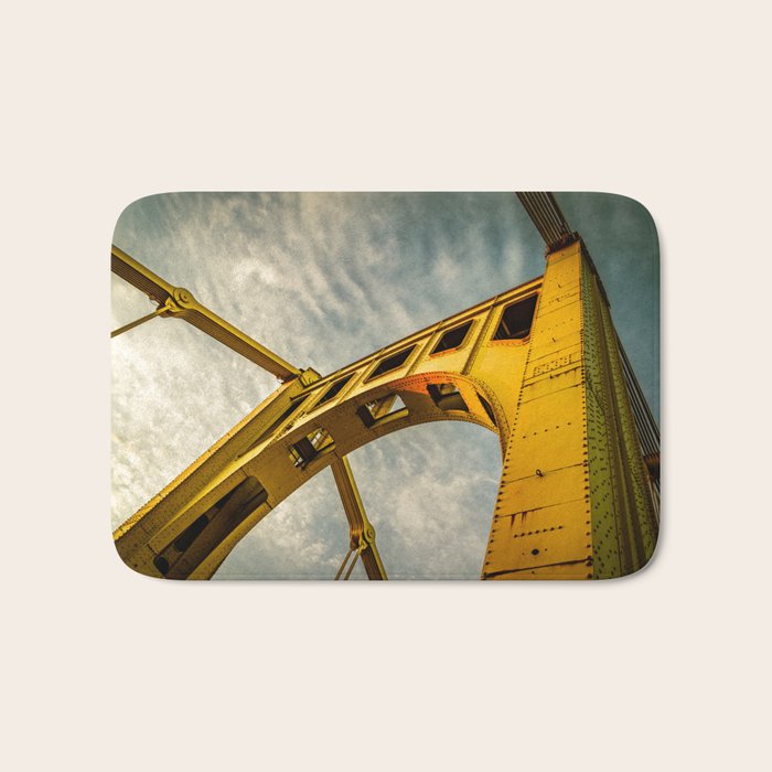 Pittsburgh Steel City Bridge Detail Print Bath Mat Gallery Image 1