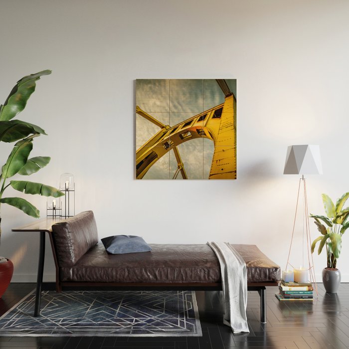Pittsburgh Steel City Bridge Detail Print Wood Wall Art Gallery Image 2