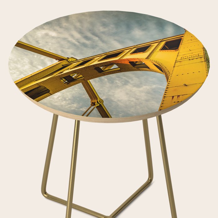 Pittsburgh Steel City Bridge Detail Print Side Table Gallery Image 2