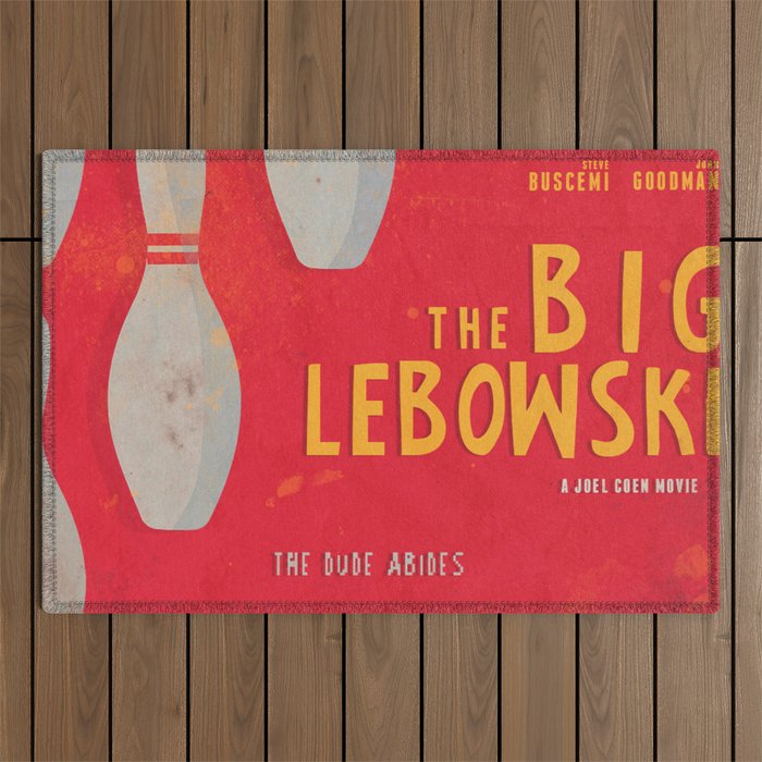 The Big Lebowski - Movie Poster, Coen brothers film, Jeff Bridges, John Turturro, bowling Outdoor Rug Gallery Image 1
