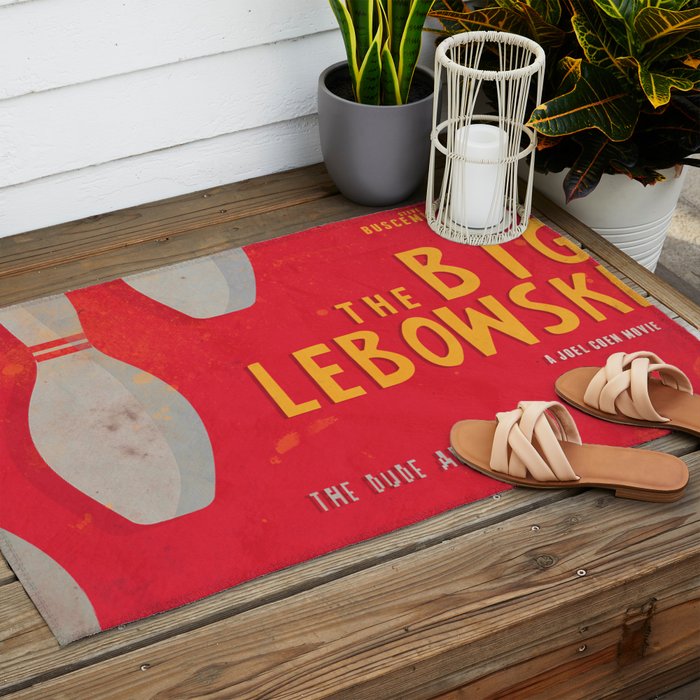 The Big Lebowski - Movie Poster, Coen brothers film, Jeff Bridges, John Turturro, bowling Outdoor Rug Gallery Image 2