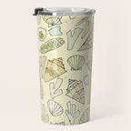 sea shells by the seashore treasures from the sea // retro surf art by surfy birdy Travel Mug Gallery Image 3