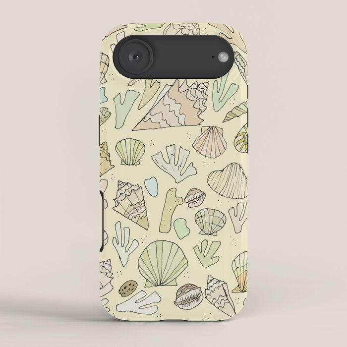 sea shells by the seashore treasures from the sea // retro surf art by surfy birdy iPhone Case Gallery Image 2