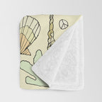 sea shells by the seashore treasures from the sea // retro surf art by surfy birdy Throw Blanket Gallery Image 3