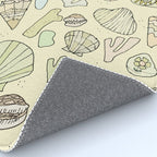 sea shells by the seashore treasures from the sea // retro surf art by surfy birdy Rug Gallery Image 4