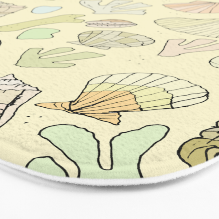 sea shells by the seashore treasures from the sea // retro surf art by surfy birdy Bath Mat Gallery Image 3