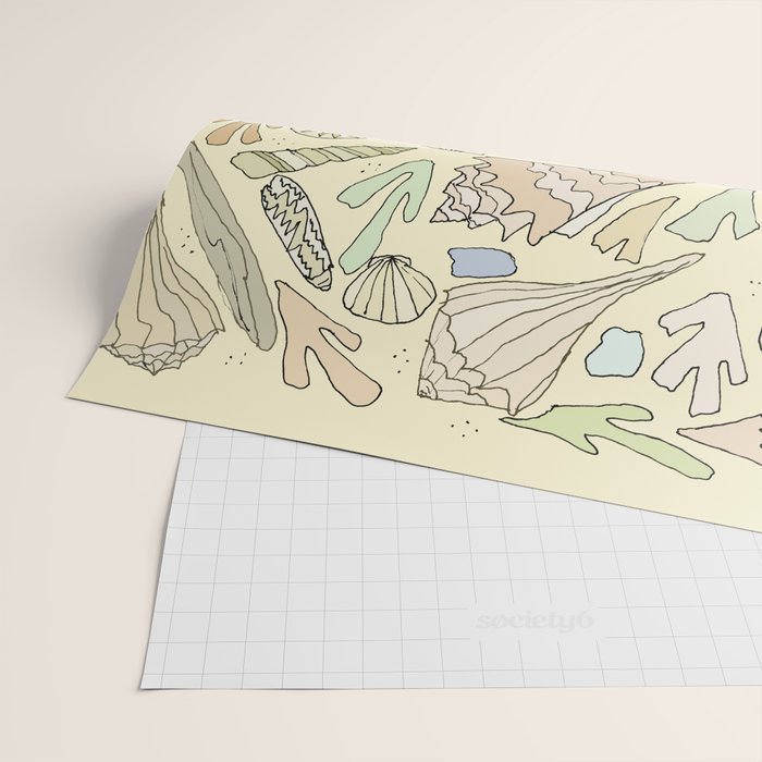 sea shells by the seashore treasures from the sea // retro surf art by surfy birdy Wrapping Paper Gallery Image 2