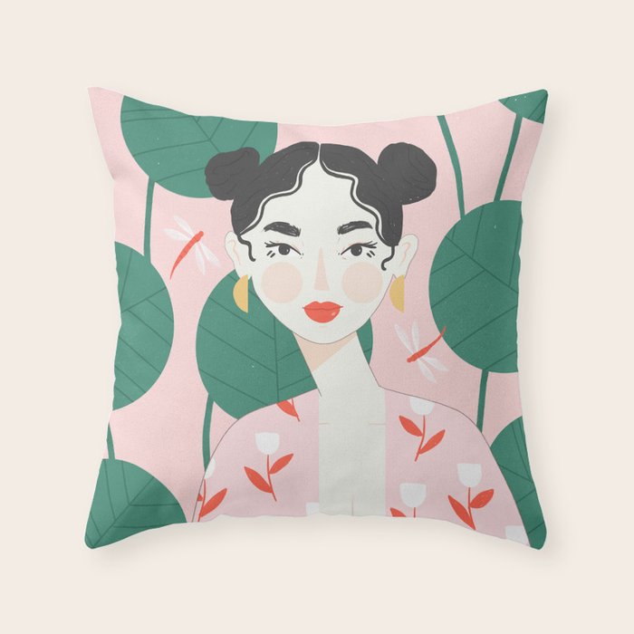 Pink Dragonfly Throw Pillow Gallery Image 6