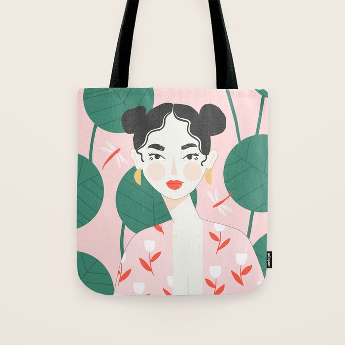 Pink Dragonfly Tote Bag Gallery Image 1